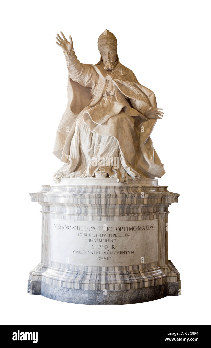 Papa statua di urbano o di Urbano VIII a Roma Foto Stock