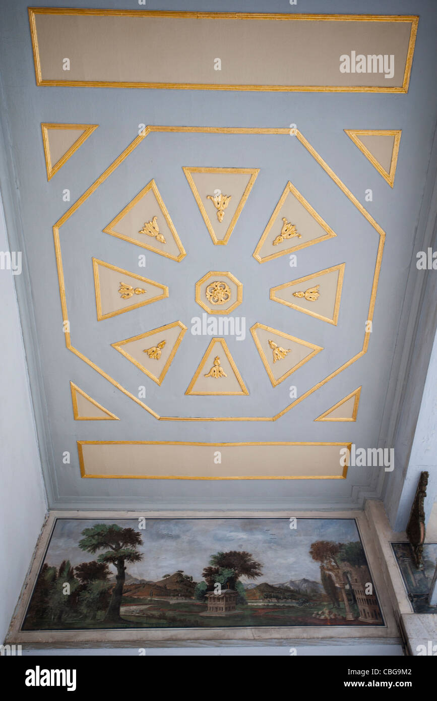 Illustrazione del soffitto al di fuori del cancello del Felicity presso il Palazzo di Topkapi ad Istanbul in Turchia Foto Stock