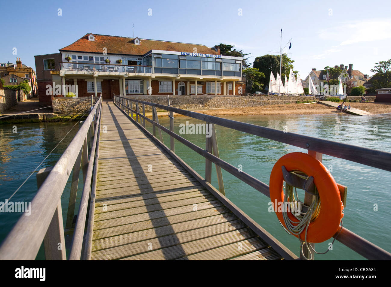 Royal Solent Yacht Club, Yarmouth Pier, Yarmouth, Isle of Wight, England, Regno Unito Foto Stock
