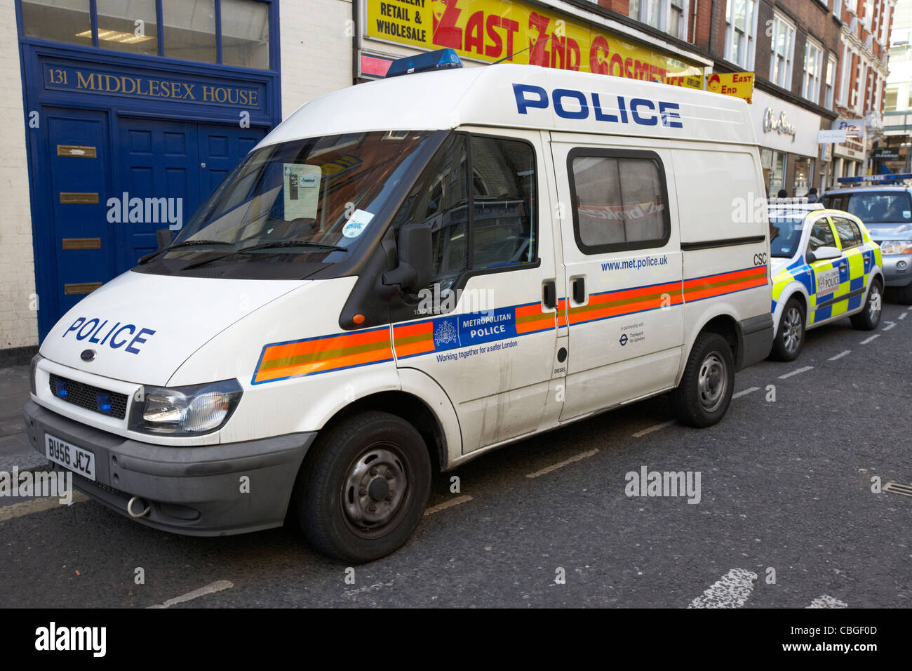 Sporca la Metropolitan Police van veicolo Londra Inghilterra Regno Unito Regno Unito Foto Stock