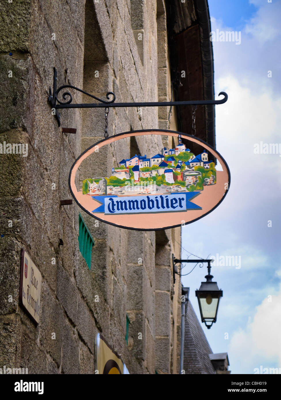 Immobilier - Agente Immobiliare - shop segno, Francia Foto Stock