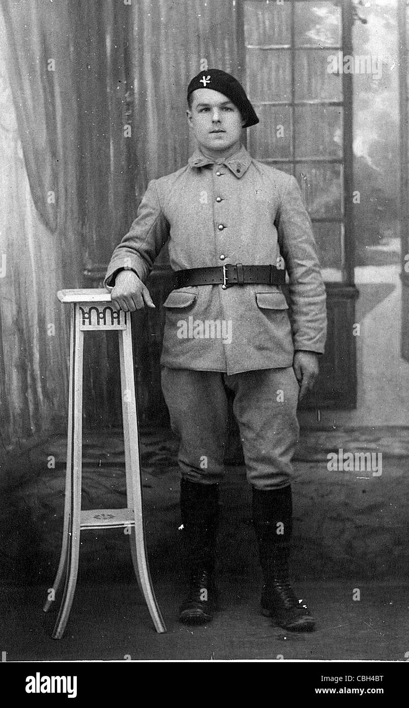 Un serbatoio di Francese soldato della Grande Guerra Foto Stock