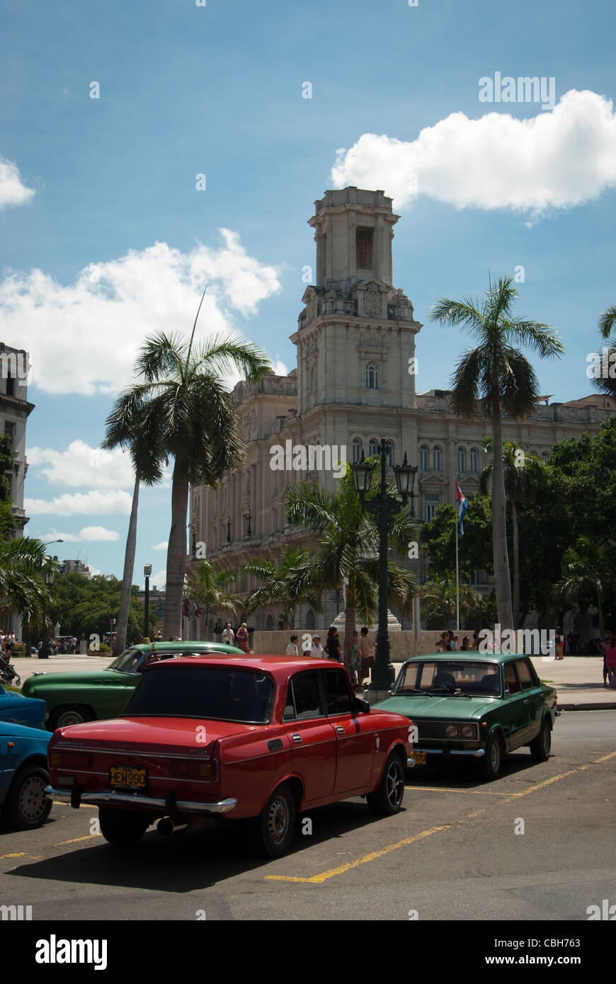 Vecchio vintage americano auto per le strade di La Habana, Cuba, Foto Stock