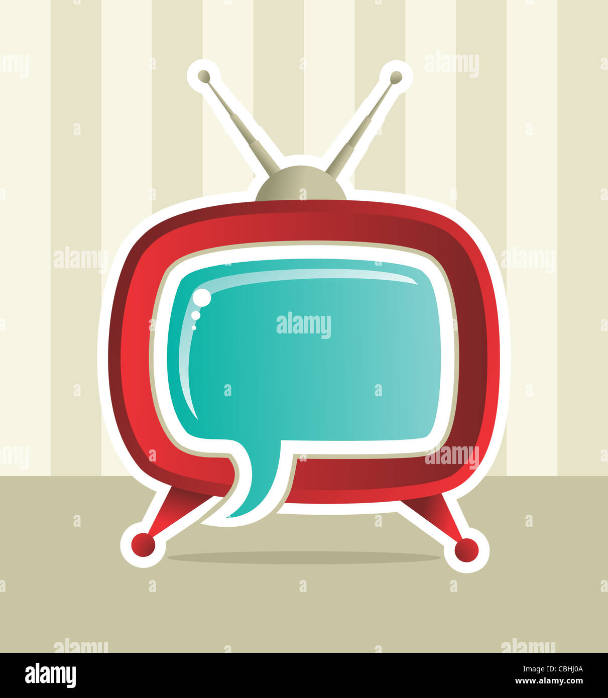 Vintage Social media web tv concetto illustrazione. Foto Stock