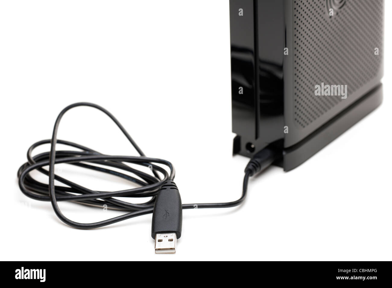 2.00 USB del cavo USB al connettore mini collegato ad un montante del disco rigido Foto Stock