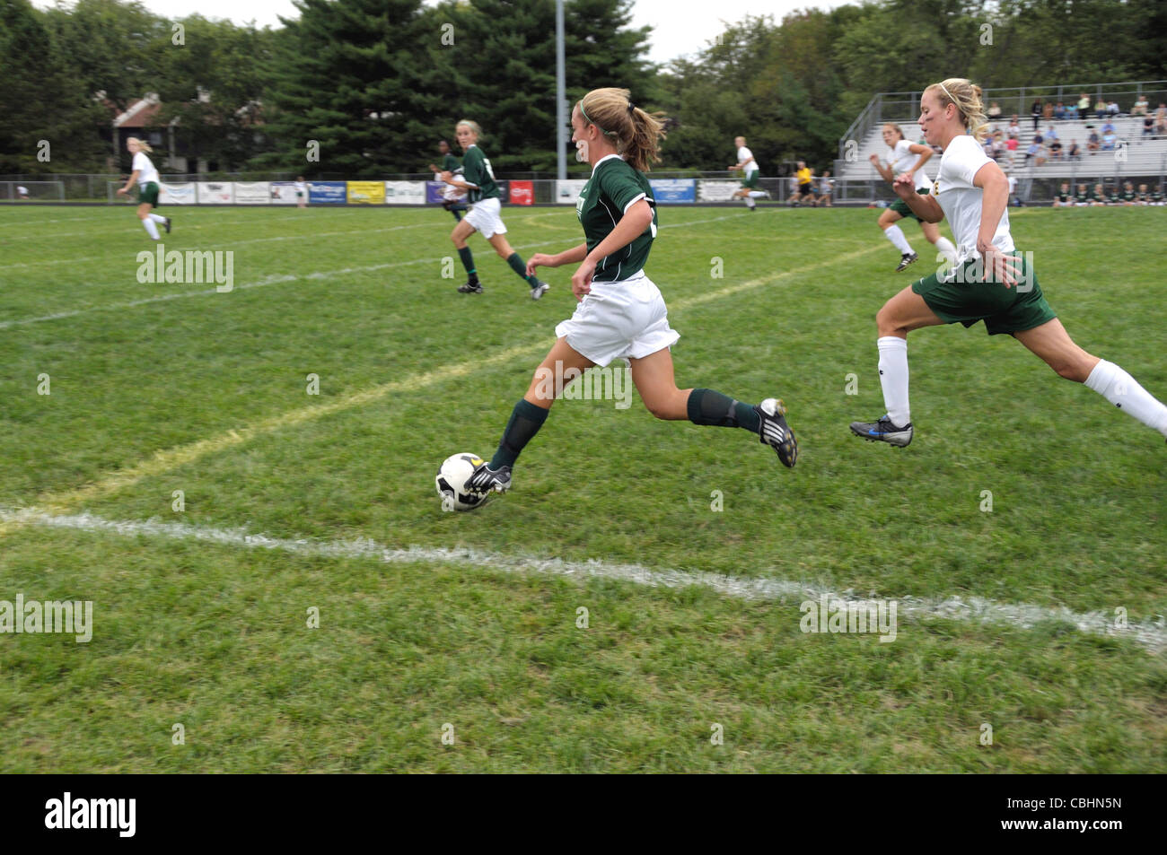 High School girl's soccer in Maryland Foto Stock