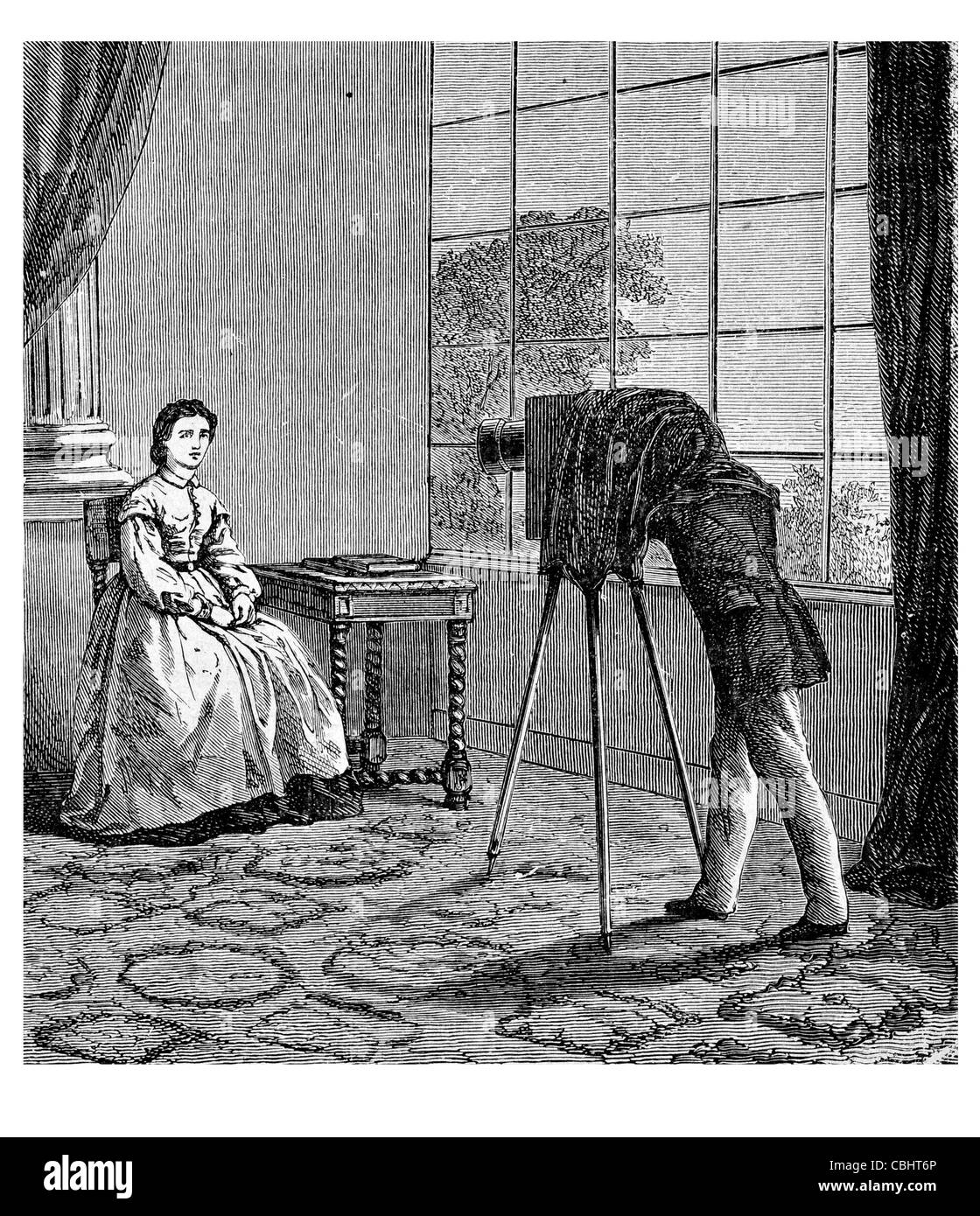 Ritrattista camera sensibile alla luce materiale fotografico film fotografia foto invenzione inventato engineer foto Foto Stock