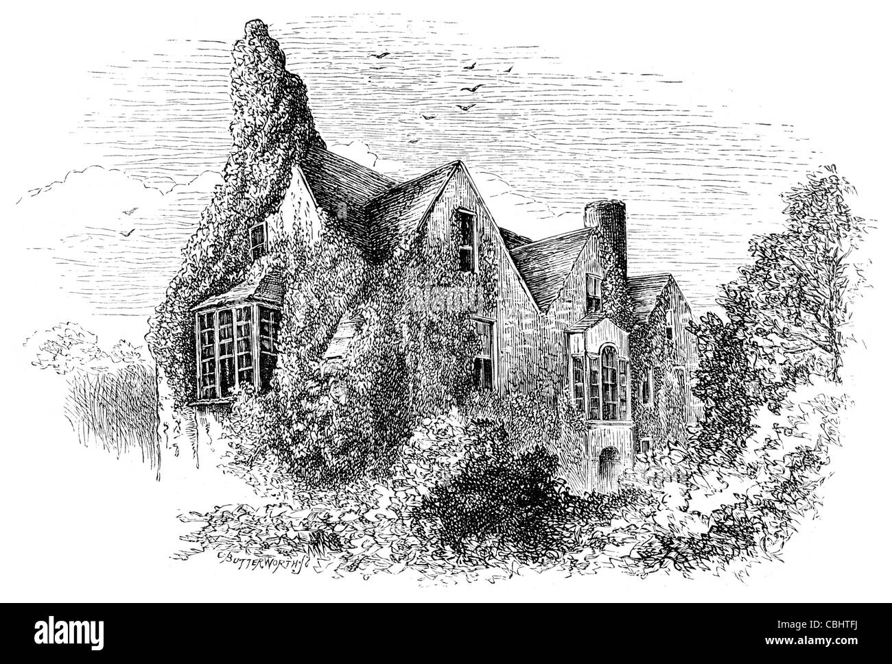 Casa Youghal Bay windows Studio Sir Walter Raleigh 1554 1618 aristocratico inglese scrittore soldato poeta cortigiano spy explorer Foto Stock