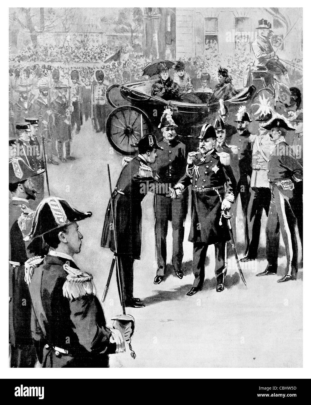 La Brigata navale marinaio marinai il combattimento a terra Royal Navy Marines marinai gunnery delle Guardie a Cavallo di Granatieri del reggimento di soldati dell'Esercito britannico Foto Stock