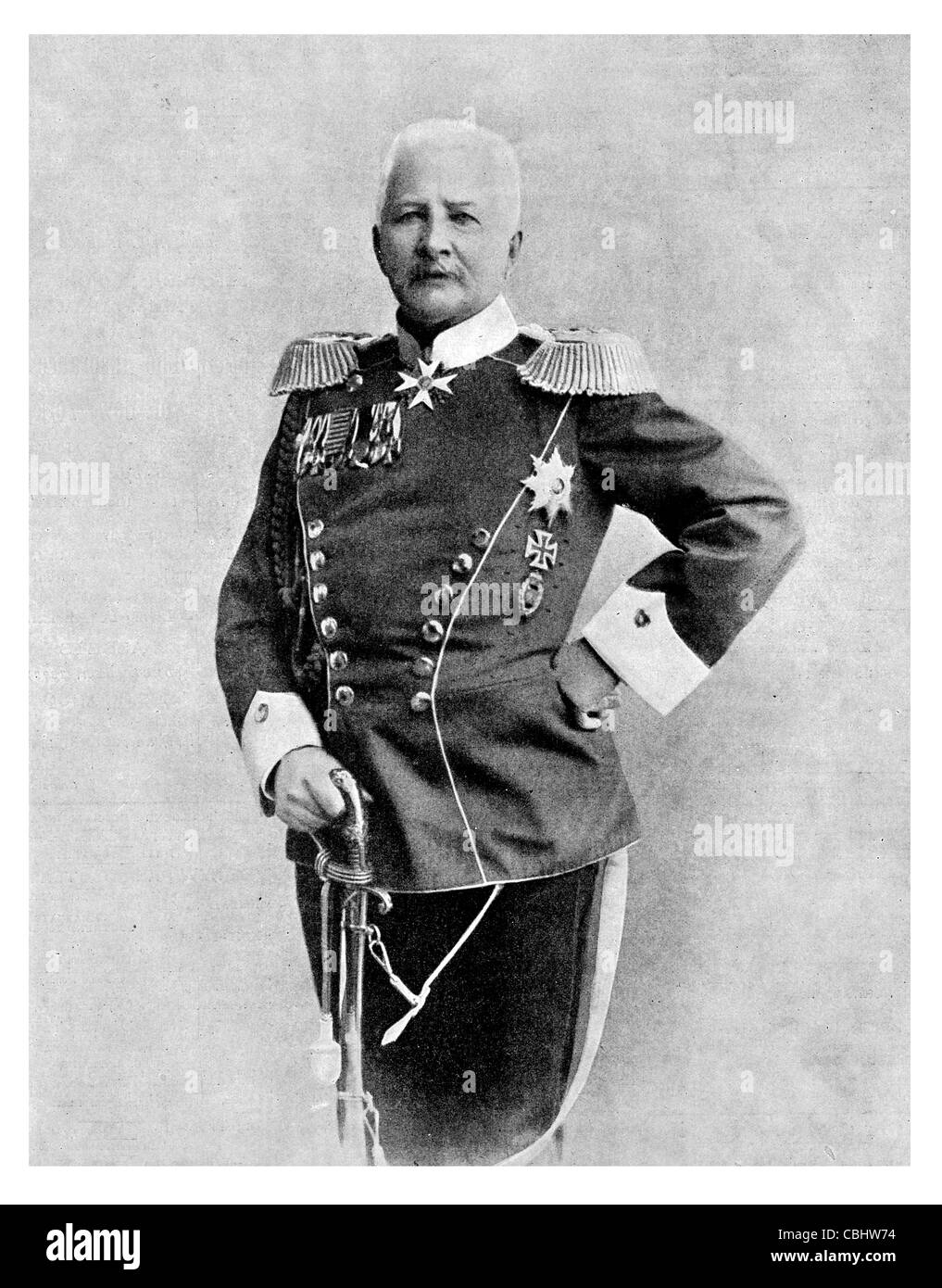 Alfred Ludwig Heinrich Karl Graf von Waldersee 1832 1904 generale tedesco maresciallo di campo Chief imperiali tedeschi personale generale Foto Stock