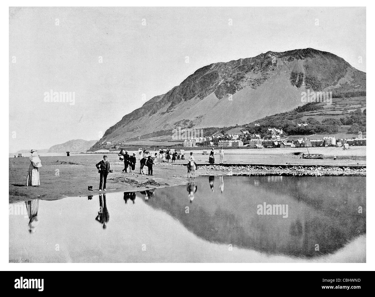 Manchester Conwy Wales località balneare di bird-watching guardando i cormorani shags Garzetta beach Foto Stock