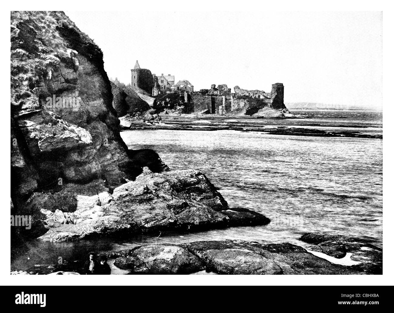 St Andrew's Castle rovina Royal Burgh Fife Castello spiaggia Sands Historic Scotland rovine rovinato fort Foto Stock