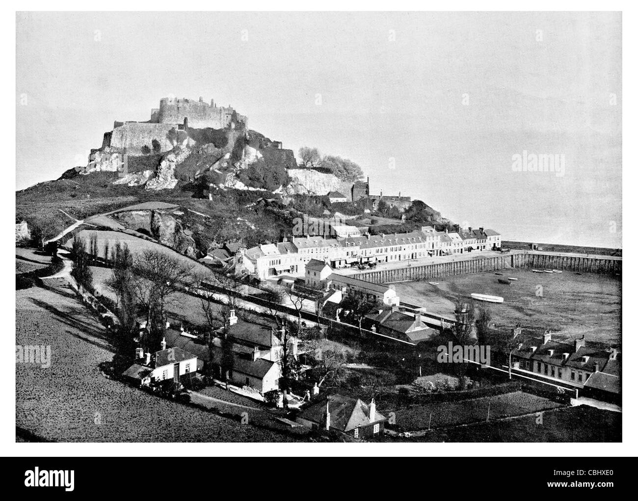Jersey Gorey Castello di Mont Orgueil Jersey per la porta del dock Foto Stock