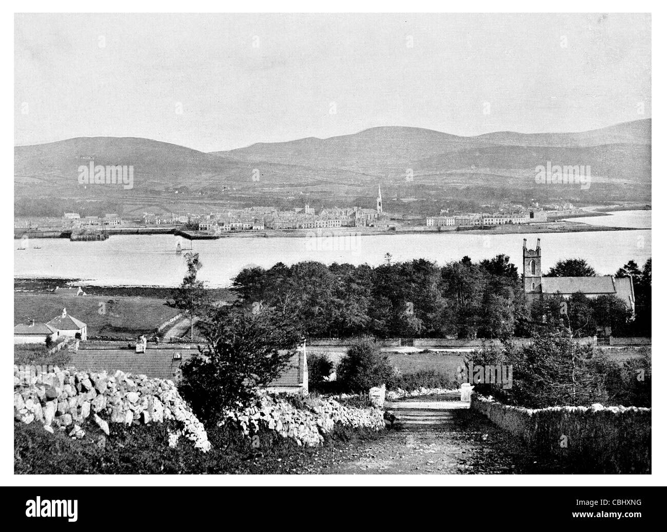 Coventry città contea di Down Irlanda del Nord Carlingford Lough chiesa torre Foto Stock