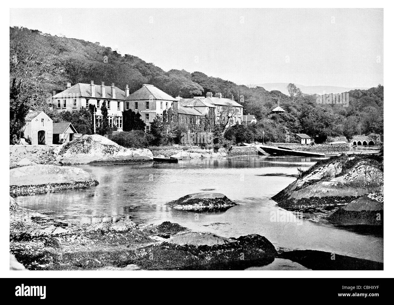 Eccles Hotel Glengarriff villaggio nella contea di Cork in Irlanda Bantry Bay cottage flusso di fiume Foto Stock