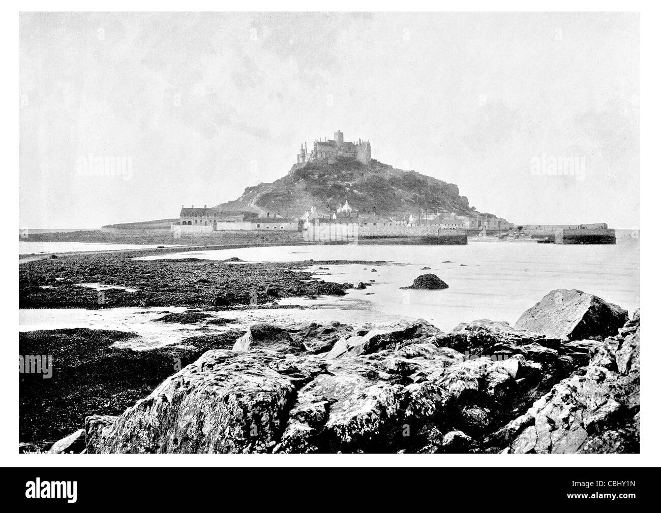 St Michael's Monte Isola di marea Mount's Bay Cornwall Inghilterra Regno Unito castle palace mansion Manor House Foto Stock