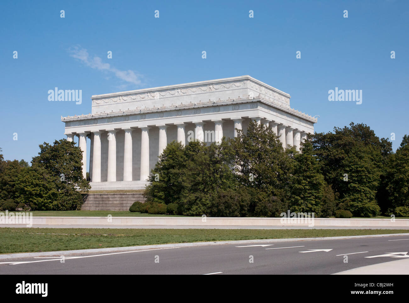 Vista del retro del Lincoln Memorial a Washington, DC. Foto Stock