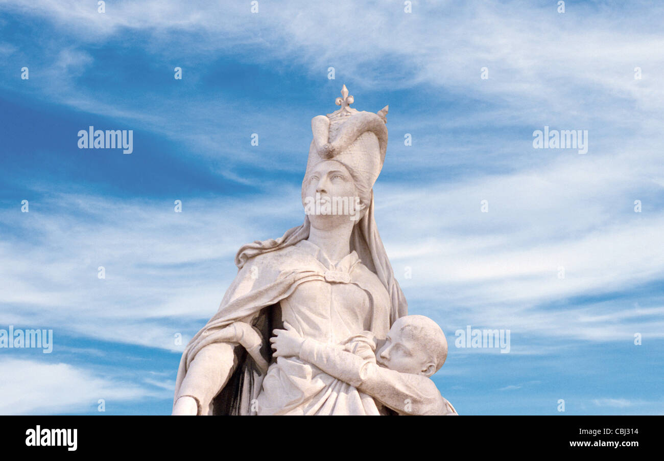 Marguerite d'Anjou statua, Margherita di Anjou, i Giardini di Lussemburgo, Jardins du Luxembourg, Parigi. Foto Stock