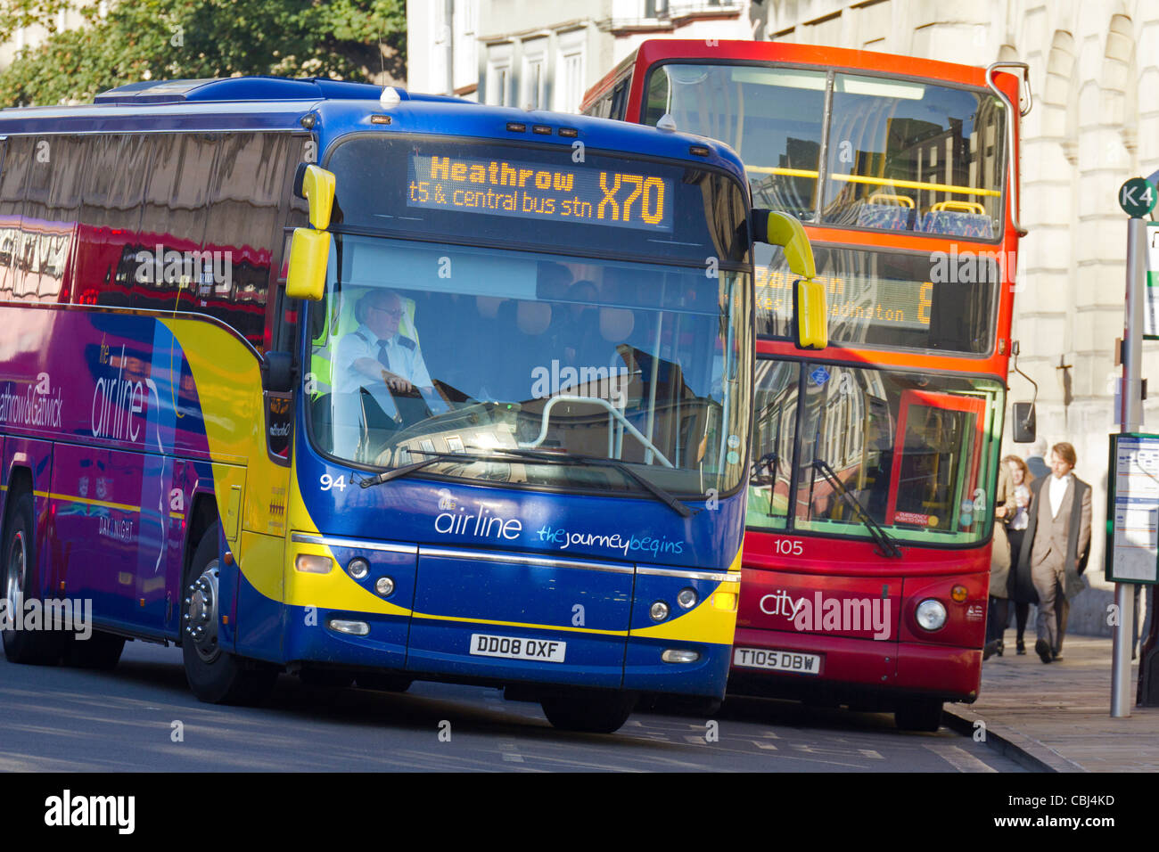 Velocità di impatto- bus in disaccordo a Oxford High Street Foto Stock