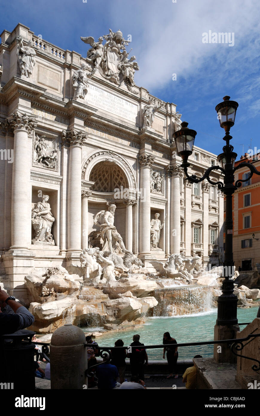 Fontana di Trevi Piazza di Trevi a Roma - Fontana di Trevi. Foto Stock