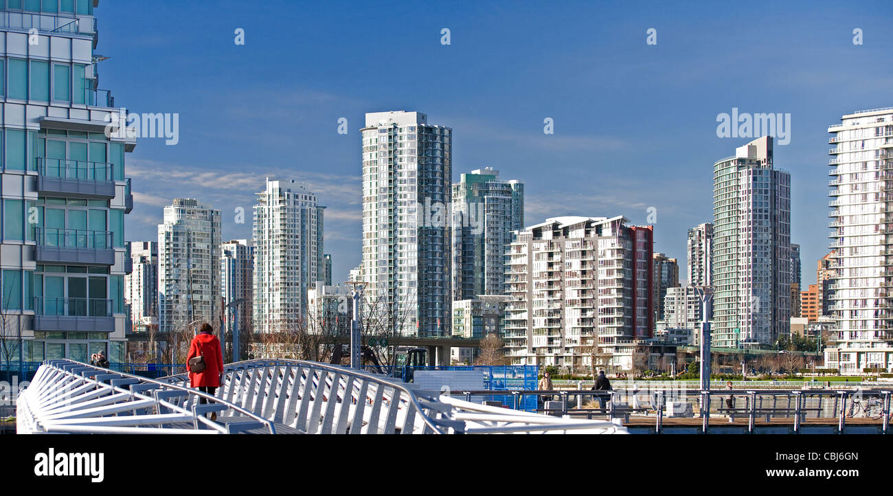 Vancouver Yaletown con edifici di appartamenti Foto Stock