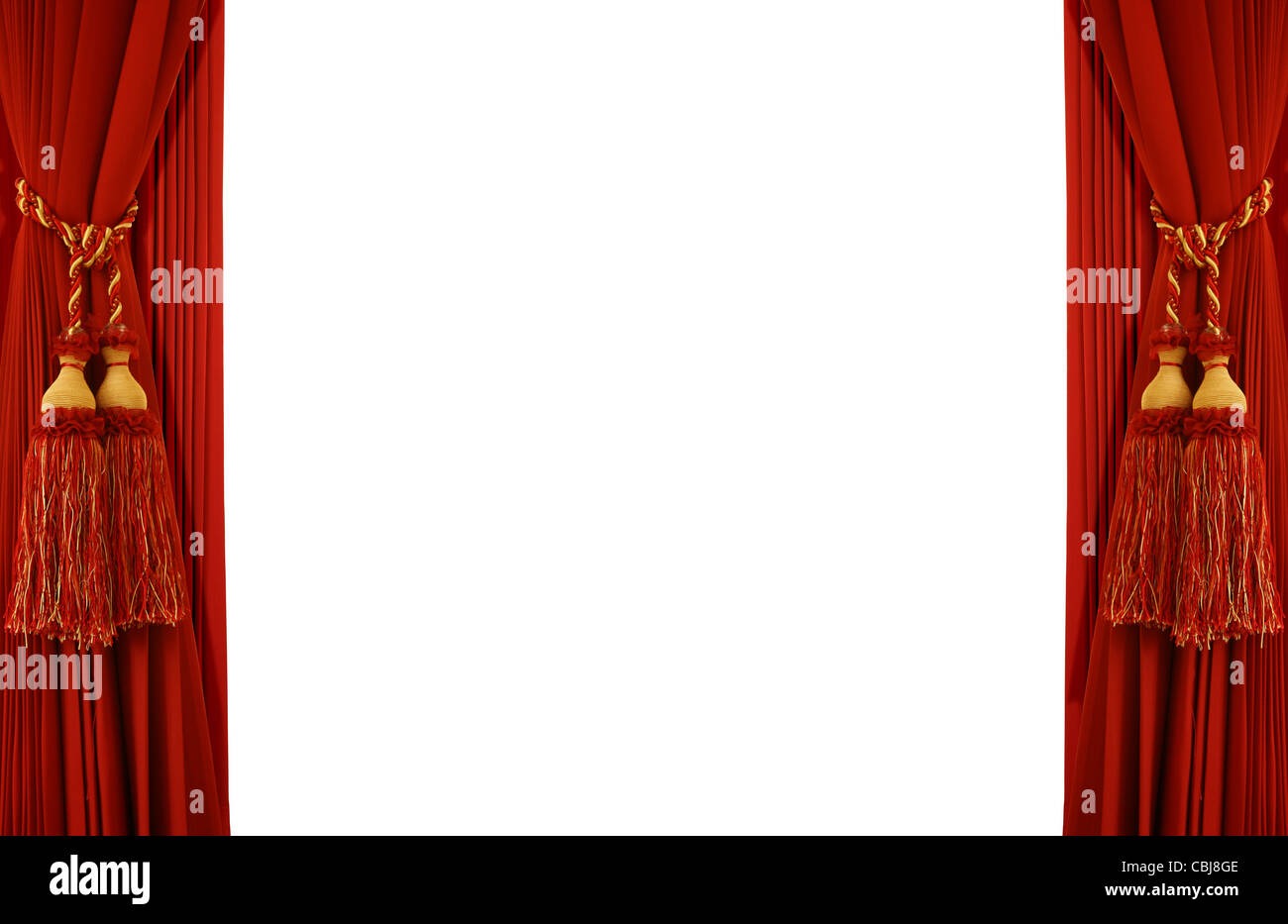 Palcoscenico teatrale con tende rosse (con percorso) Foto Stock