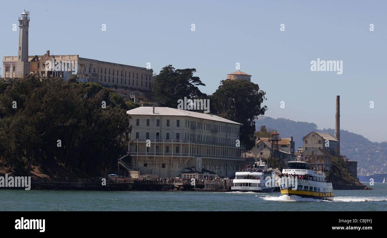 La prigione di Alcatraz Turismo torre di guardia blocco di cella Foto Stock