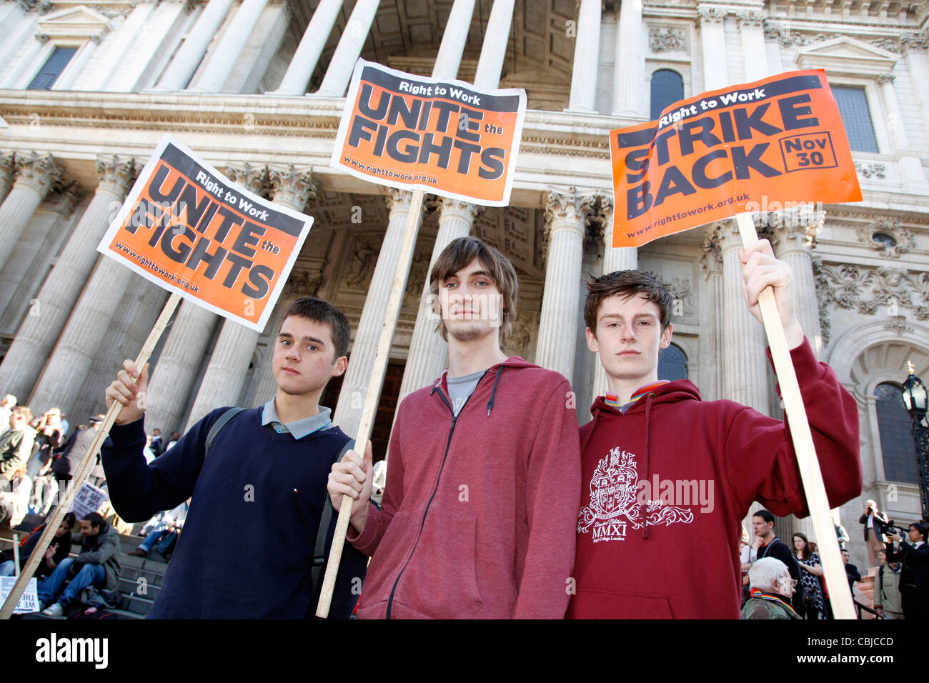 Occupare il London Stock Exchange di dimostrazione di Londra - Inghilterra Foto Stock