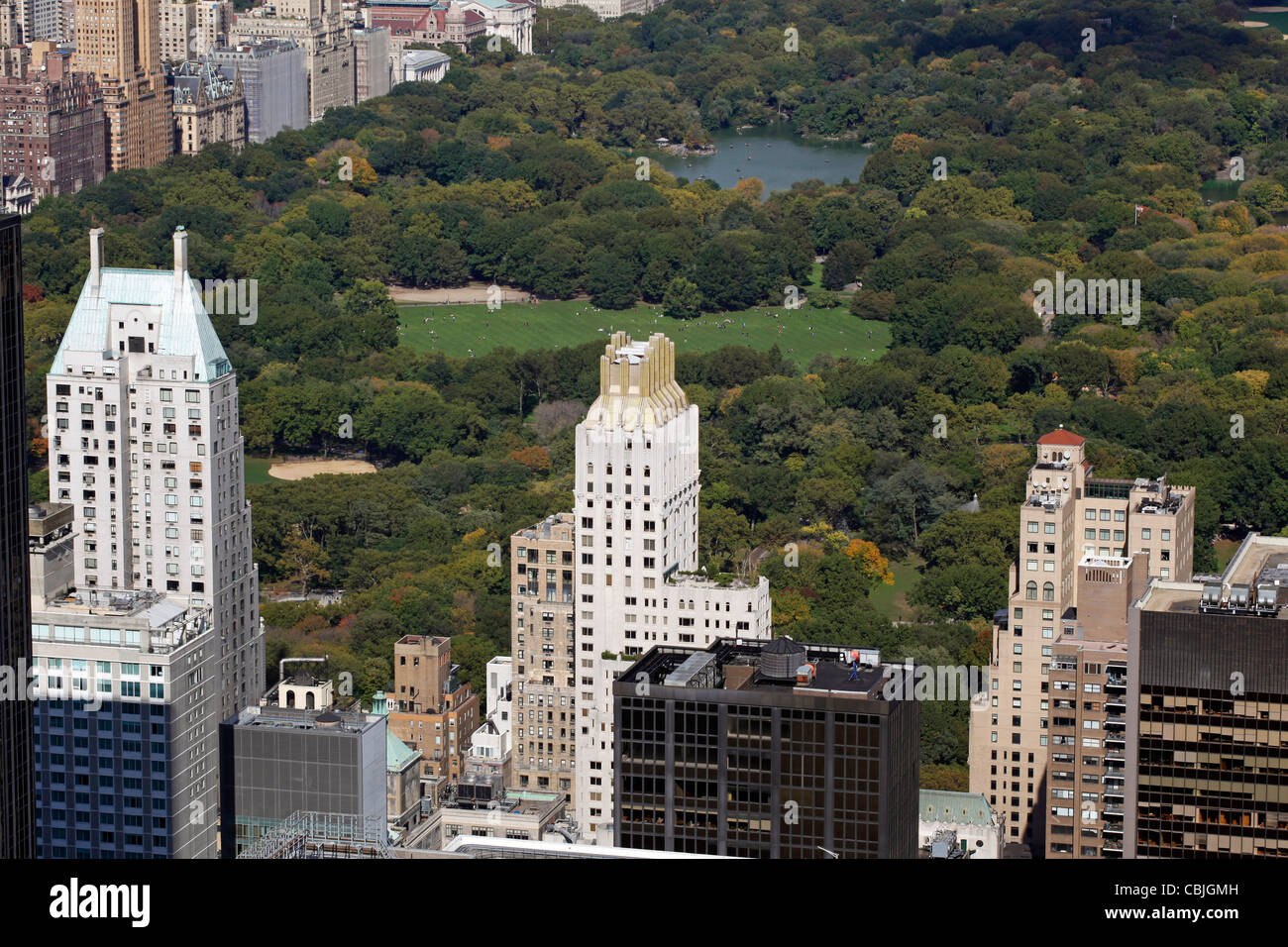 New York skyline della città e Central Park Foto Stock
