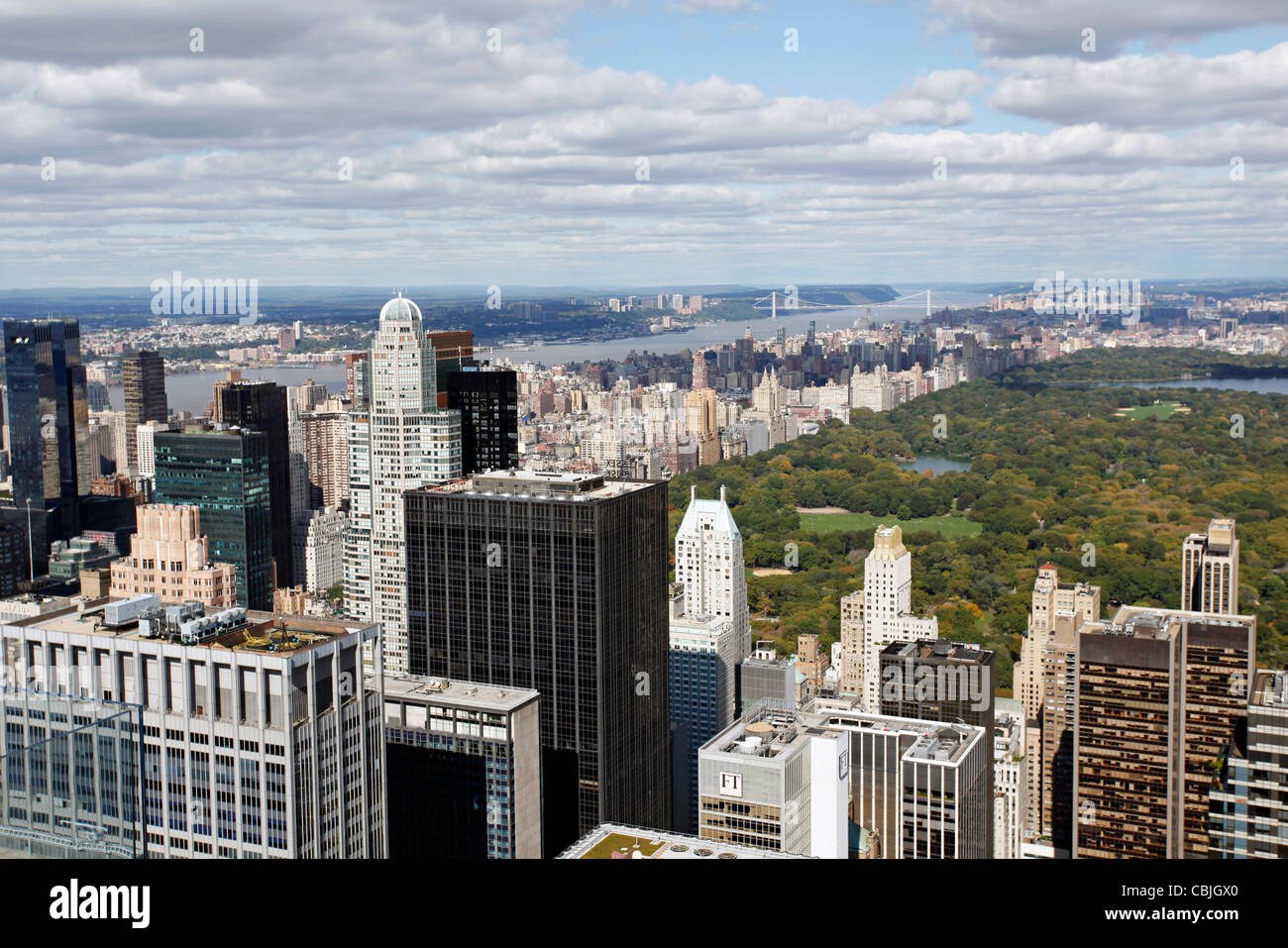 New York skyline della città e Central Park Foto Stock