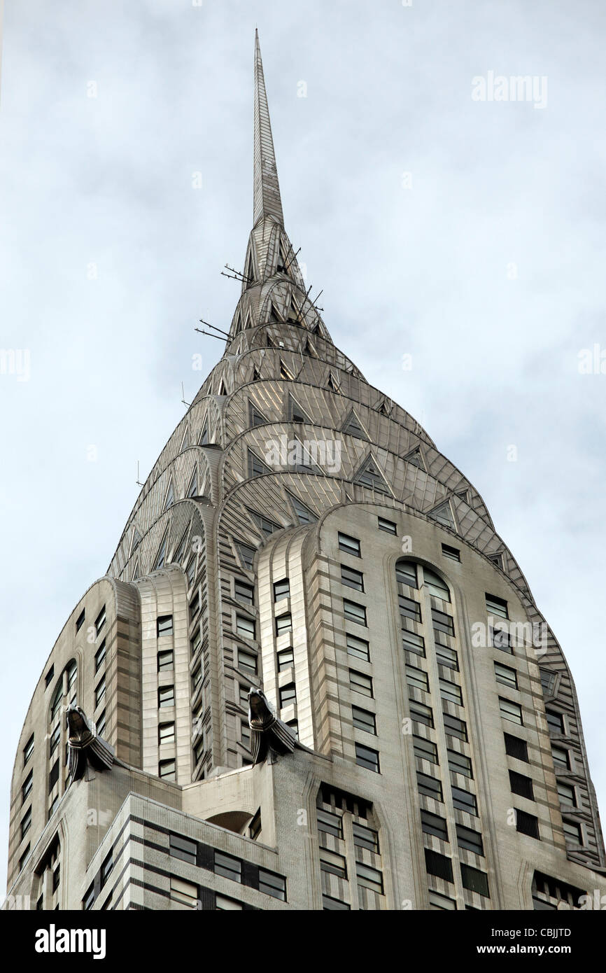 L'architettura art deco del Chrysler Building di New York, Stati Uniti d'America Foto Stock