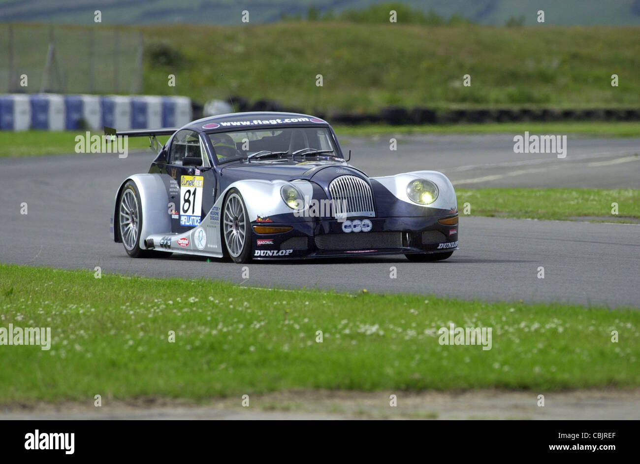 Morgan Aero8 auto sportiva in pista a Pembrey Autodromo in Carmarthenshire, UK. Foto Stock