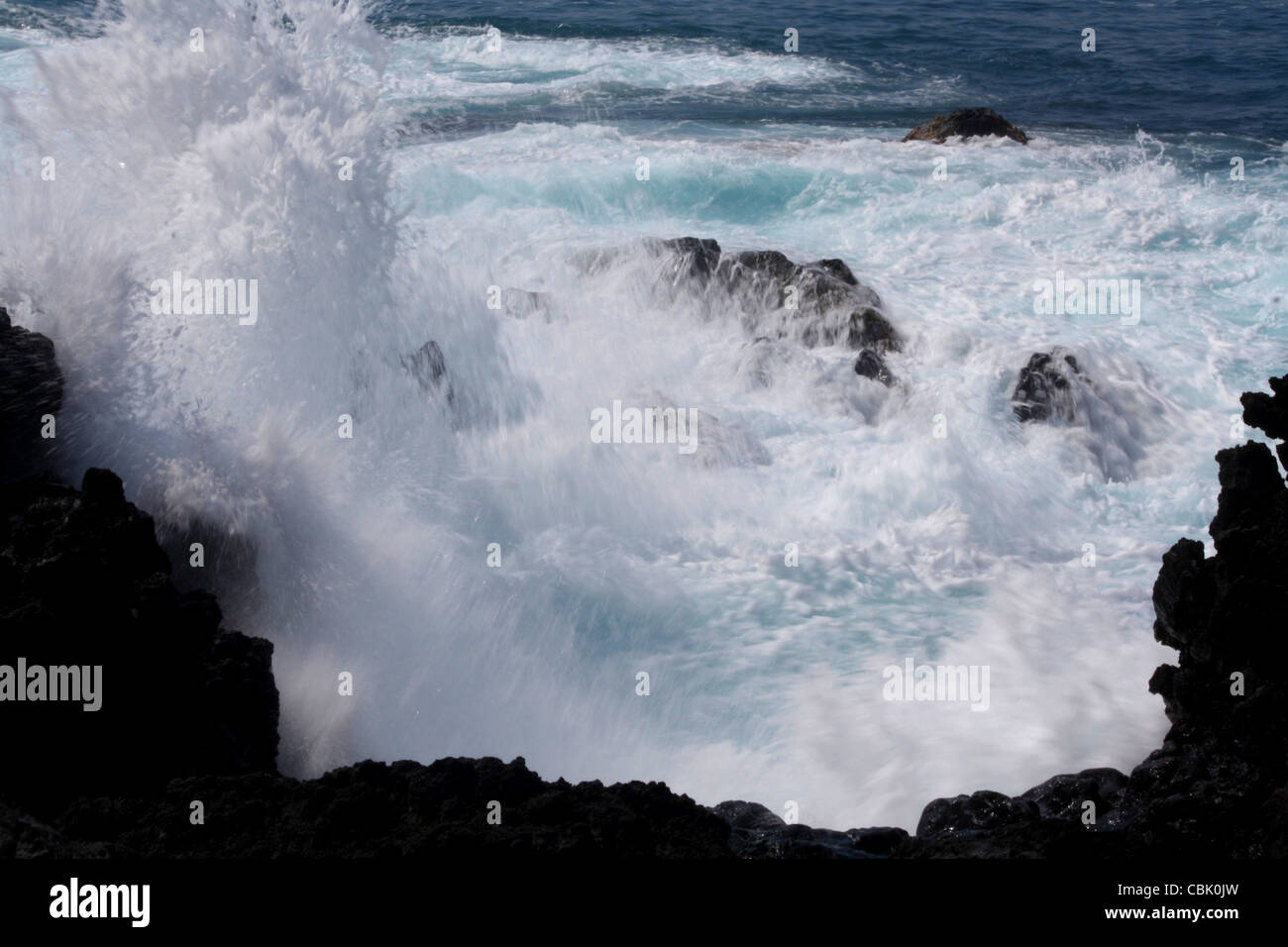 Kona onde da surf costiera di Lava Hawaii Foto Stock