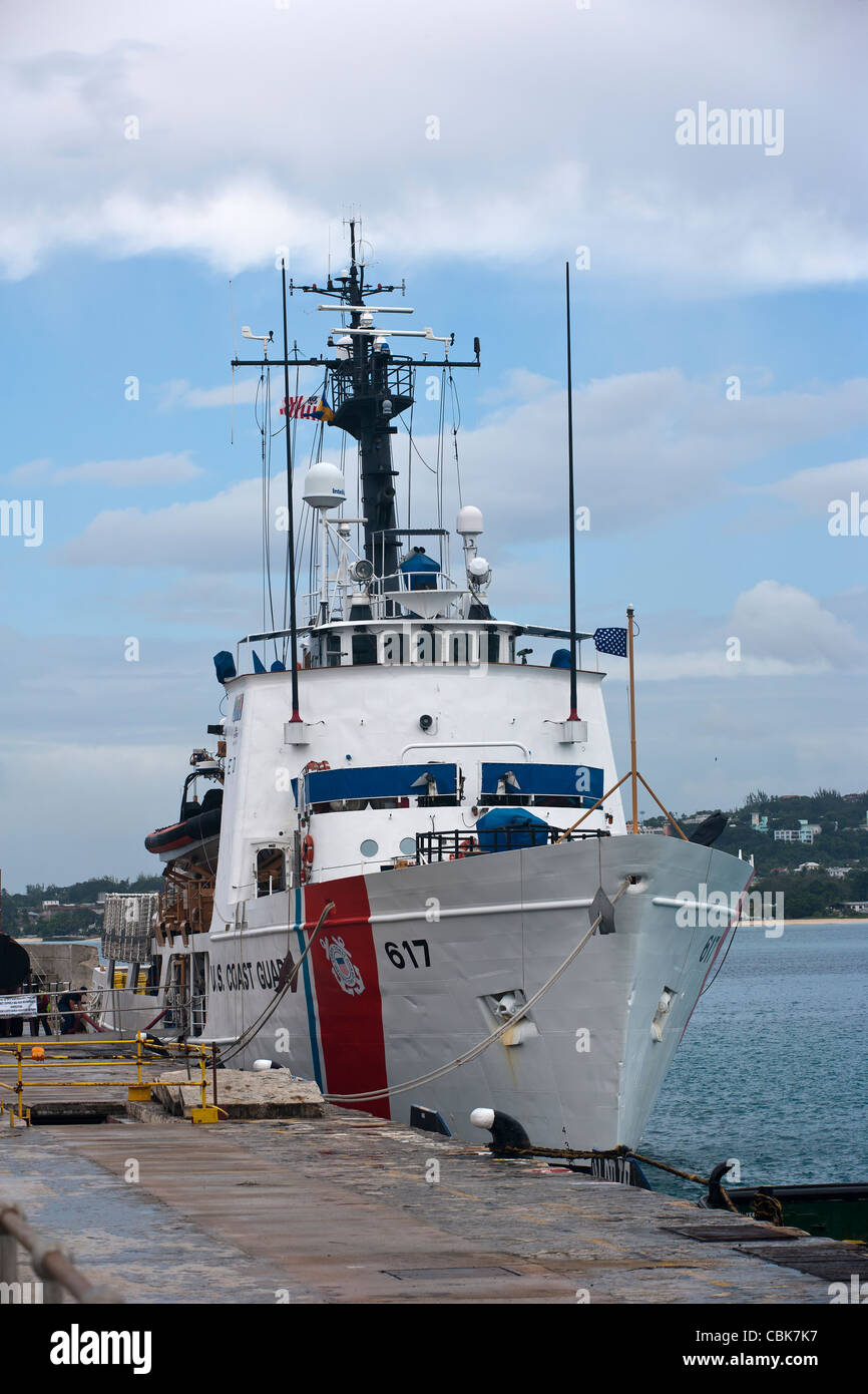 US Coast Guard Cutter ormeggiato a Bridgetown Barbados Foto Stock