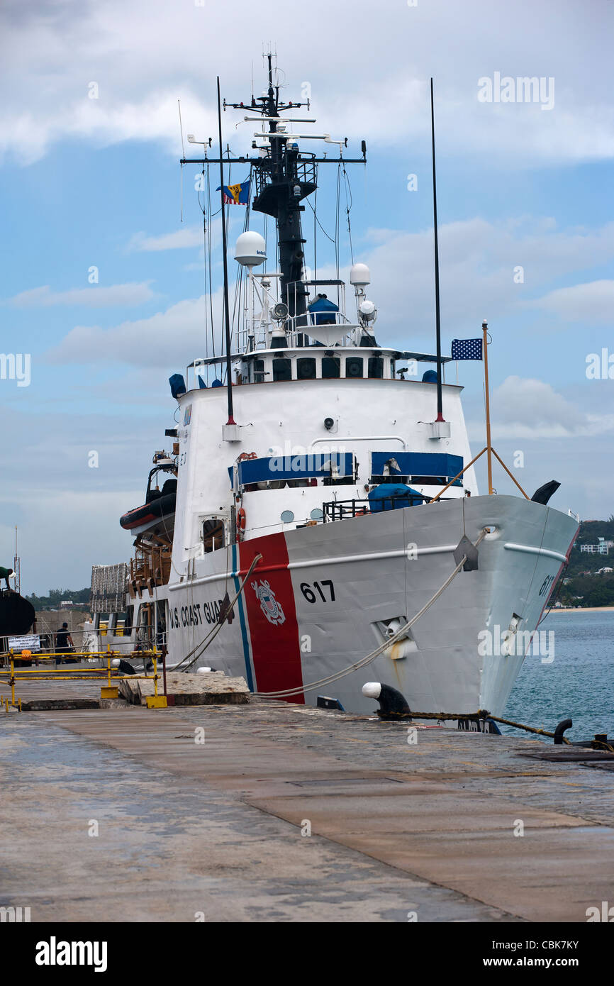 US Coast Guard Cutter ormeggiato a Bridgetown Barbados Foto Stock