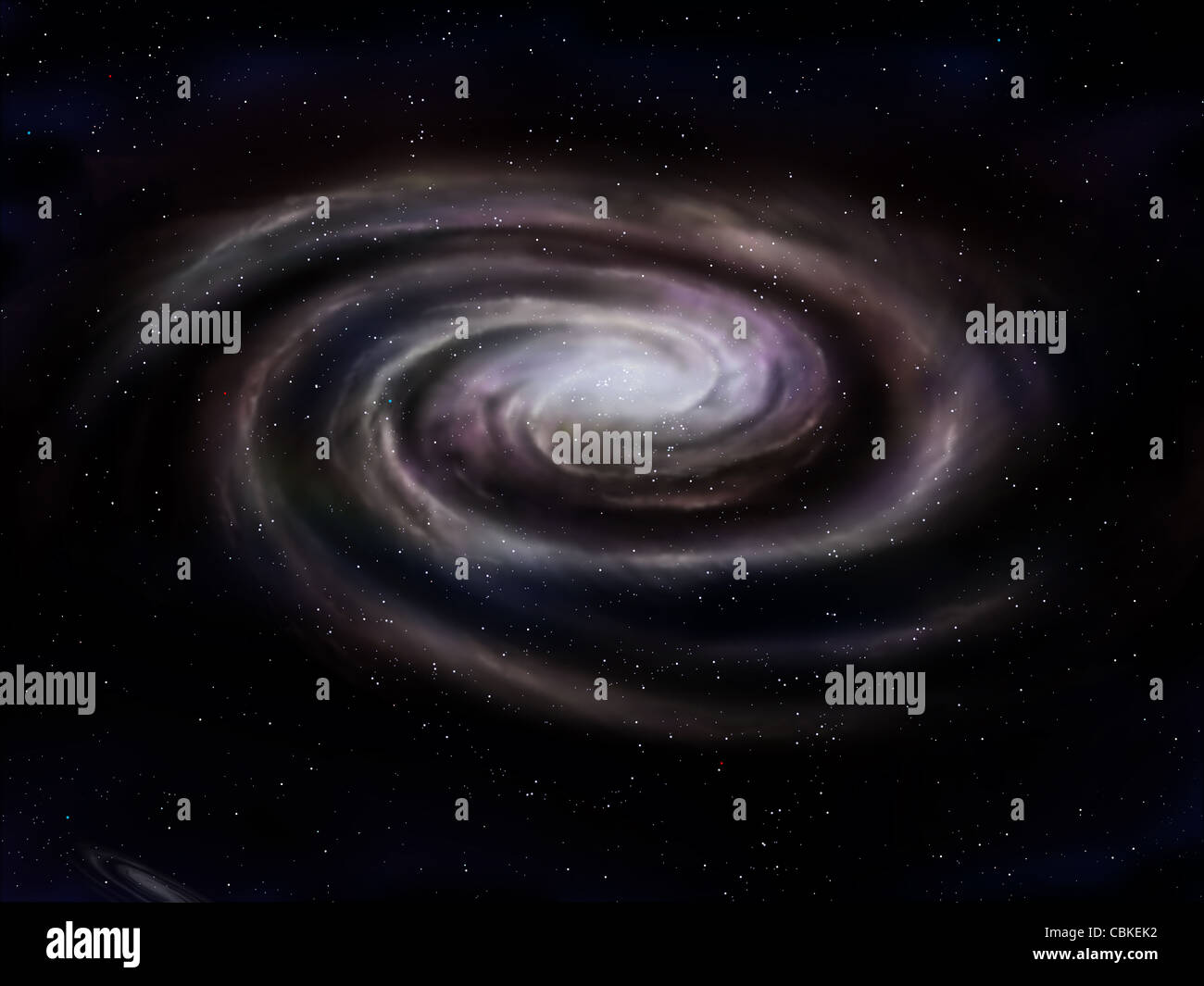 Illustrazione di un spazio profondo galassia a spirale Foto Stock