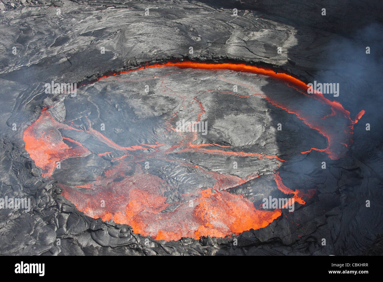 Febbraio 8, 2008 - lago di lava, vulcano Erta Ale, Danakil depressione, Etiopia. Foto Stock