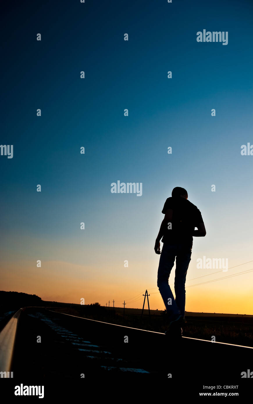 Passeggiata al tramonto Foto Stock