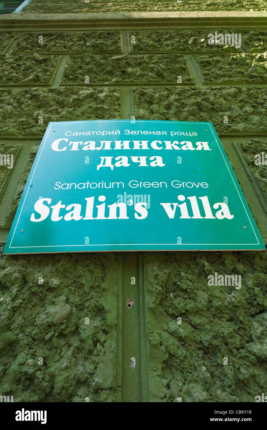 Russia, il litorale del Mar Nero, Sochi, Stalin Dacha, casa estiva del dittatore sovietico Joseph Stalin, Zelenaya Roscha sanitorium Foto Stock