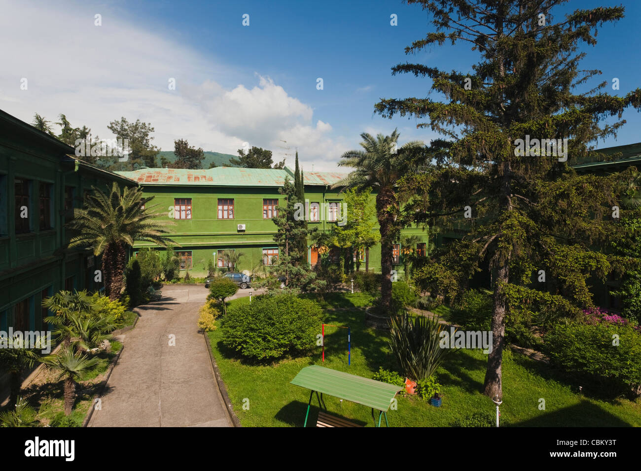 Russia, il litorale del Mar Nero, Sochi, Stalin Dacha, casa estiva del dittatore sovietico Joseph Stalin, Zelenaya Roscha sanitorium Foto Stock
