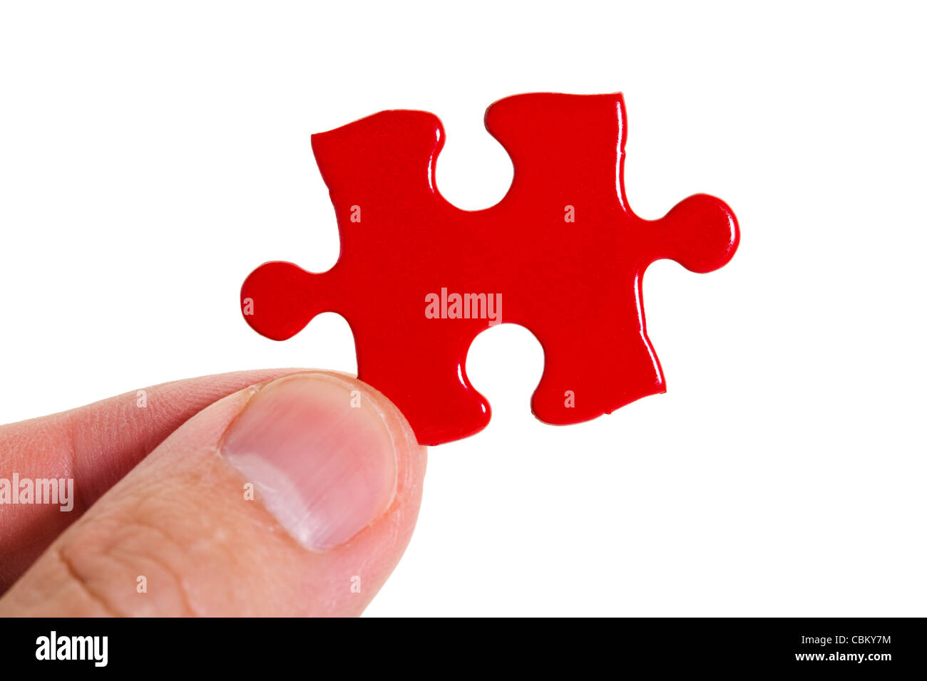 Red Puzzle, concetto aziendale di soluzione Foto Stock