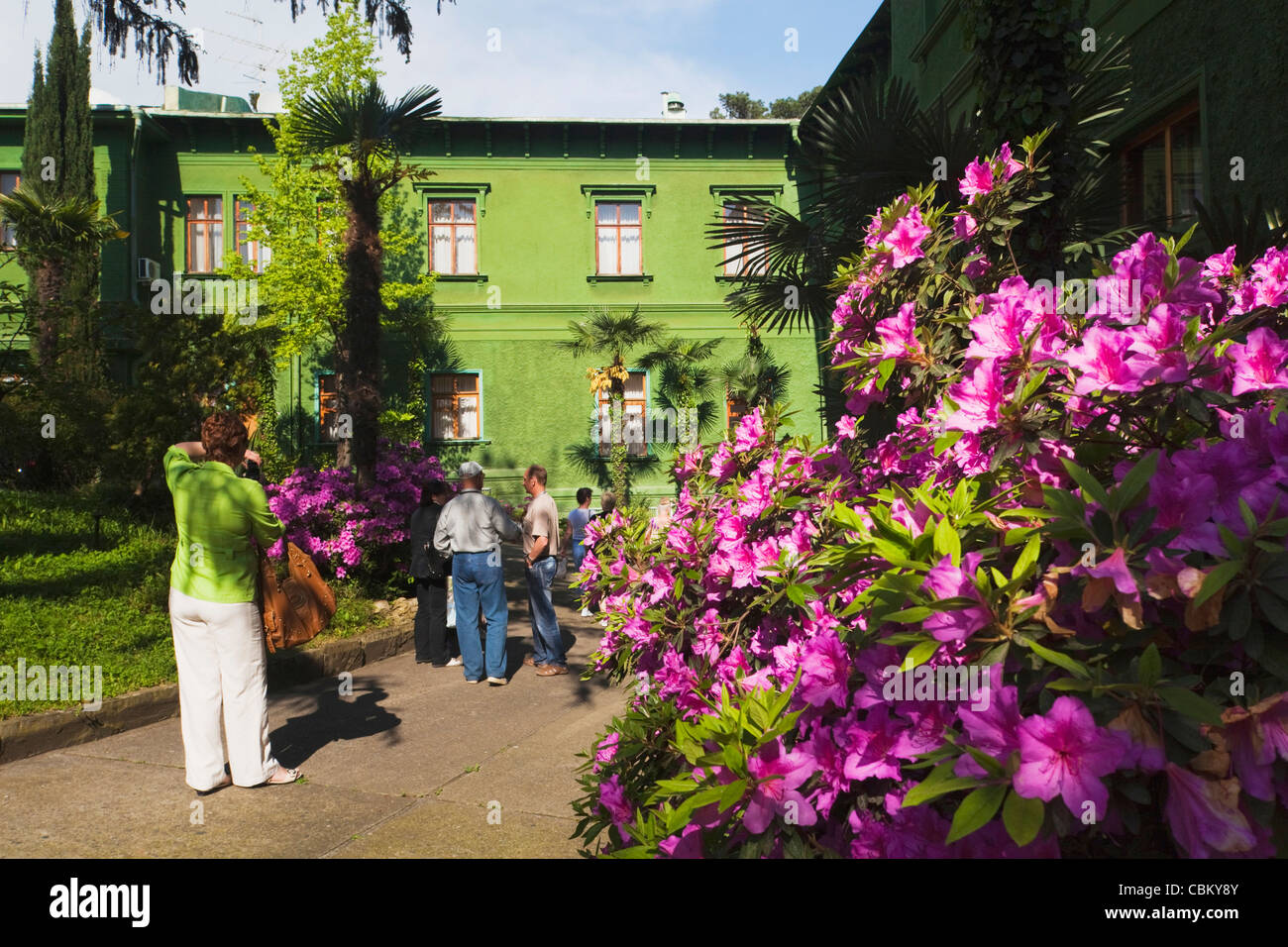 Russia, il litorale del Mar Nero, Sochi, Stalin Dacha, casa estiva del dittatore sovietico Joseph Stalin, Zelenaya Roscha sanitorium Foto Stock