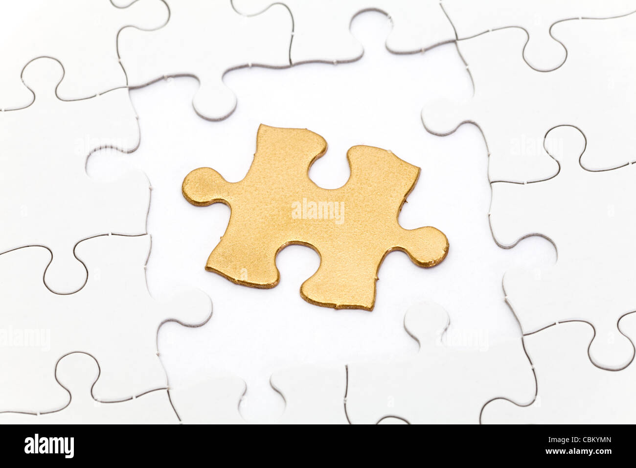 Golden Puzzle, concetto aziendale di soluzione Foto Stock
