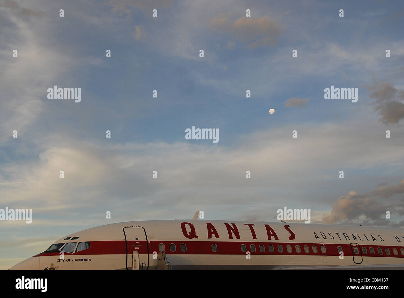 Historic Boeing 707 aeromobili a la Qantas fondatori Museum di Longreach, Outback Queensland, Australia Foto Stock