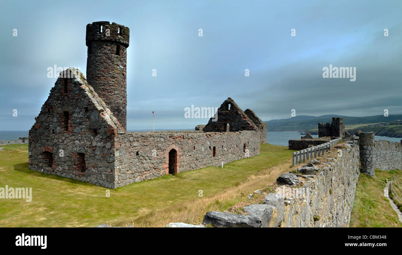 Il castello di buccia di Isola di Man Foto Stock