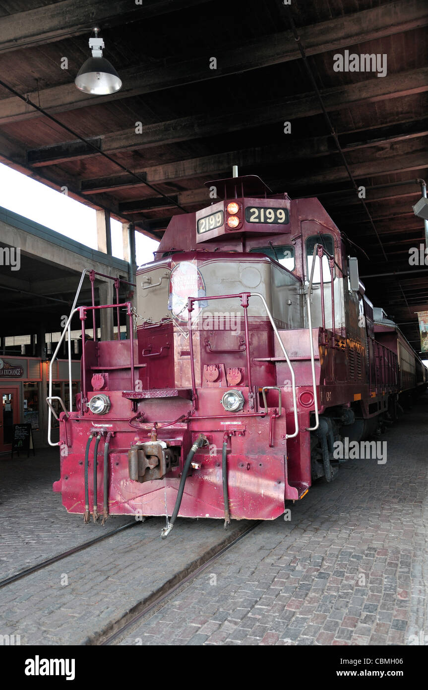 Grapevine Vintage in treno in Stockyards, Fort Worth, Texas Foto Stock