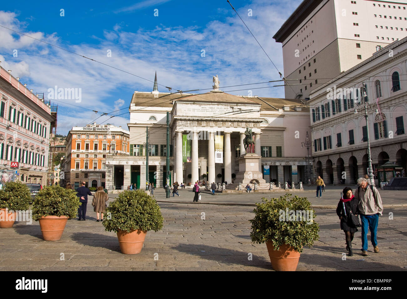 Il Teatro Carlo Felice e piazza De Ferrari, Genova, liguria, Italy Foto Stock