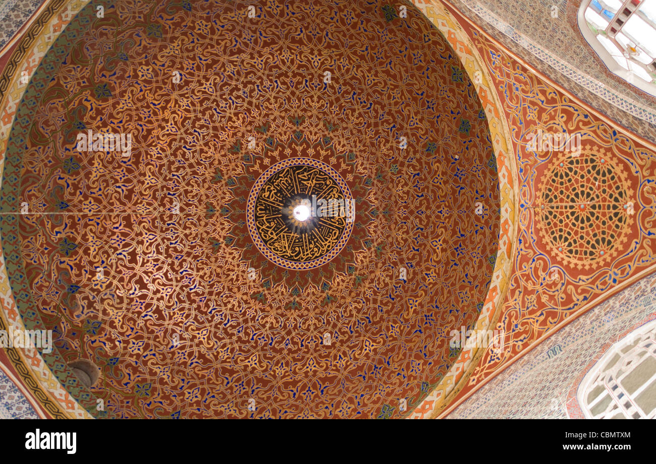 Soffitto a cupola del salone Imperiale Topkapi Palace TURCHIA Foto Stock