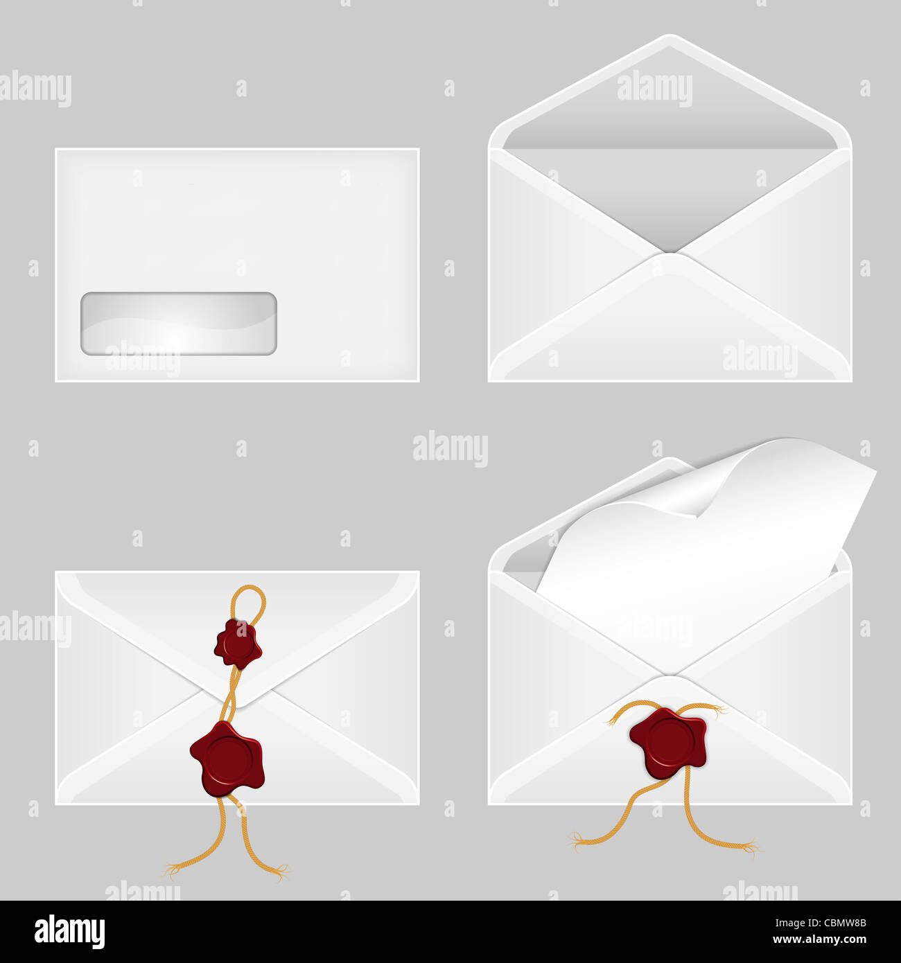 E-mail firmare ceralacca timbro isolato su sfondo bianco. 3d illustrazione  Foto stock - Alamy