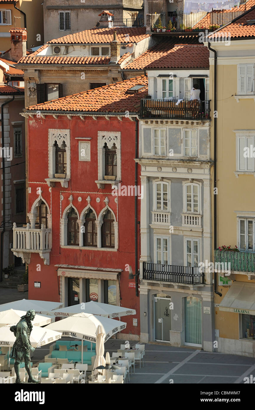 Il quartiere storico di pirano, Istria, Slovenia Foto Stock